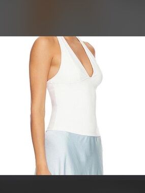 Free people White Halter V-Neck Tank Top